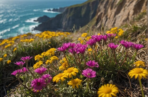 Les fleurs sauvages captivantes de la côte