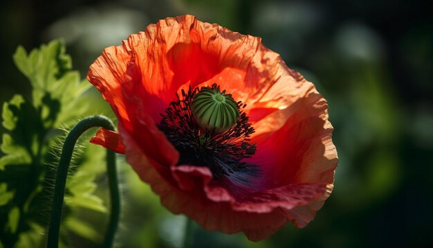 Fleurs sauvages colorées dans la lumière du soleil d'été lumineuse générée par l'IA