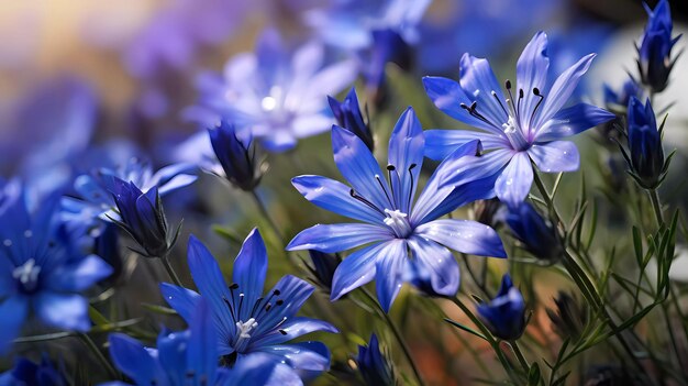 Fleurs sauvages lumineuses avec un beau fond flou