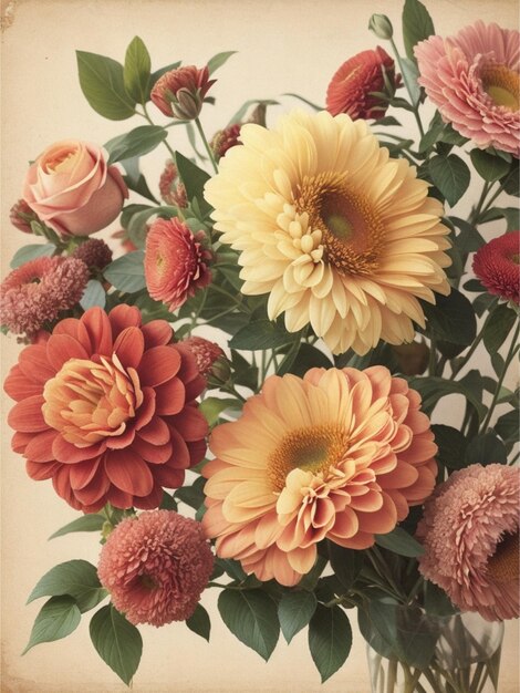 fleurs de style vintage