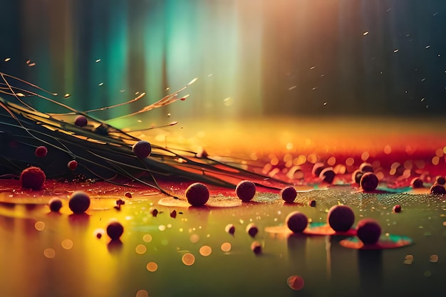 Photo des fleurs sur une table avec un fond coloré