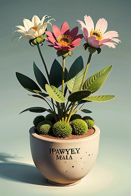 Fleurs Texte Publicité Affiche Propagande Couverture Conception Bannière Papier Peint Fond Illustration