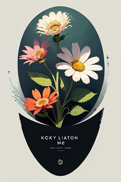 Fleurs Texte Publicité Affiche Propagande Couverture Conception Bannière Papier Peint Fond Illustration