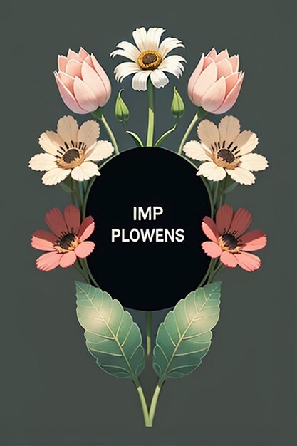 Fleurs Texte Publicité Affiche Propagande Couverture Conception Bannière Papier Peint Fond Illustration