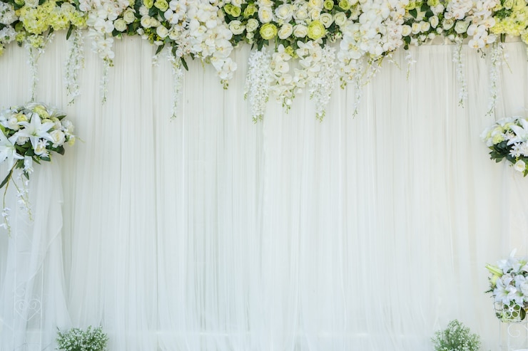 Photo les fleurs en tissu blanc