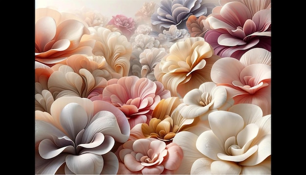 Les fleurs tranquilles dans les pastels doux