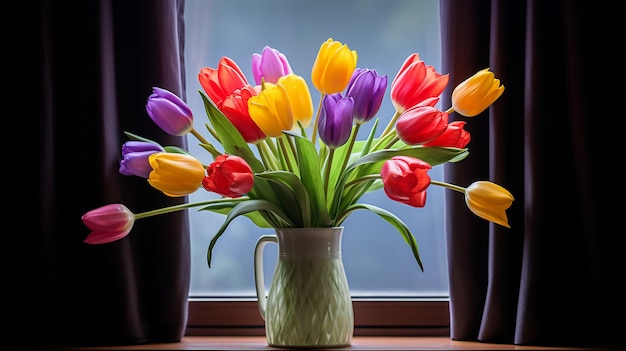 Des fleurs de tulipes de printemps colorées