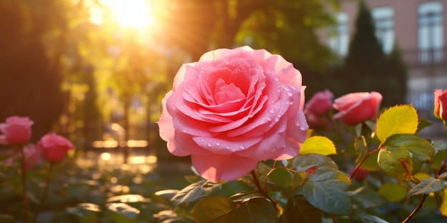 Des fleurs urbaines CloseUp d'un lit de roses