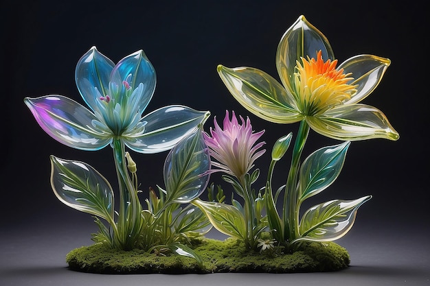 Des fleurs de verre Des plantes magiques