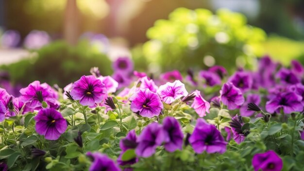 Fleurs violettes dans un jardin