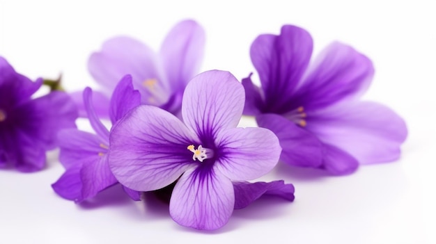 Fleurs violettes sur fond blanc