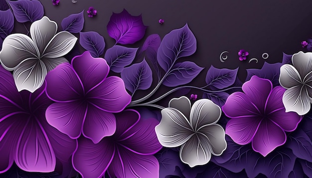 Fleurs violettes sur fond sombre