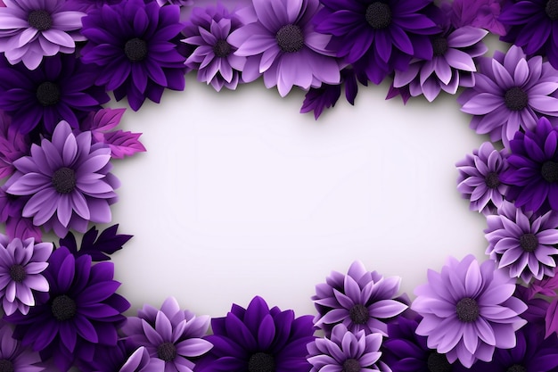 Des fleurs violettes sur un fond violet