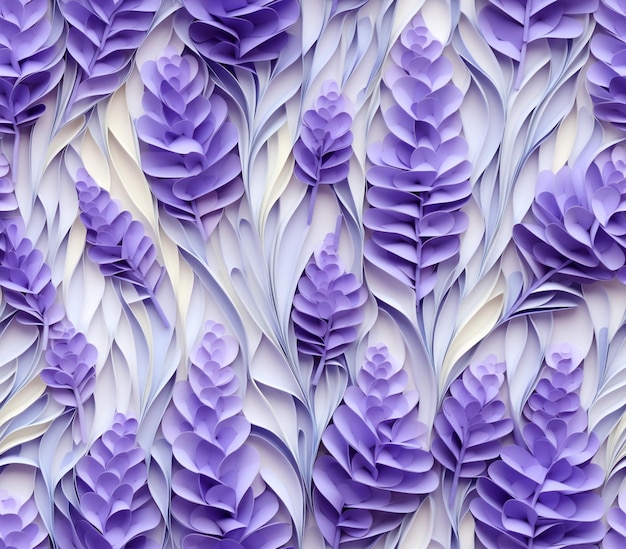 les fleurs violettes sont disposées sur une surface blanche avec du papier génératif ai