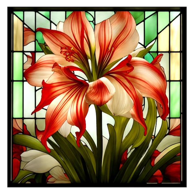 Photo des fleurs de vitraux