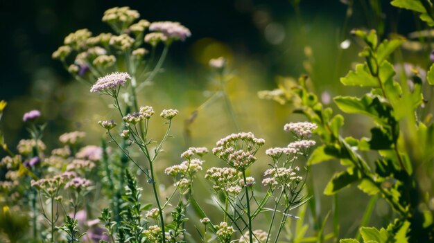 Photo des fleurs vives nichées dans l'herbe verte