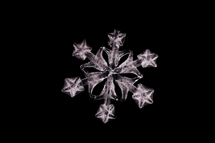 Photo le flocon de neige blanc se rapproche