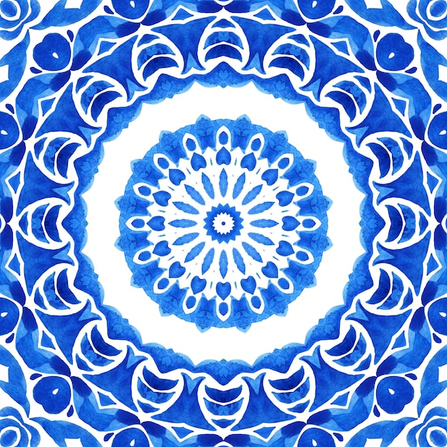 Flocon de neige bleu motif aquarelle ornemental sans couture dessinés à la main