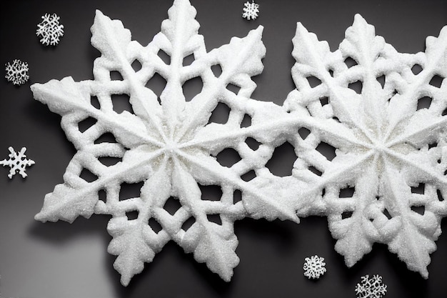 Flocon de neige de Noël sur fond noir