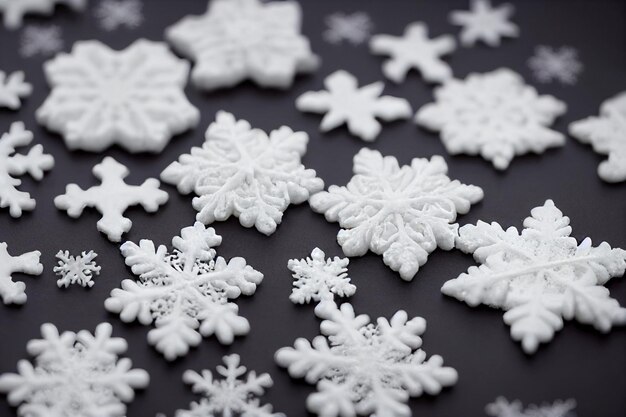 Flocon de neige de Noël sur fond noir