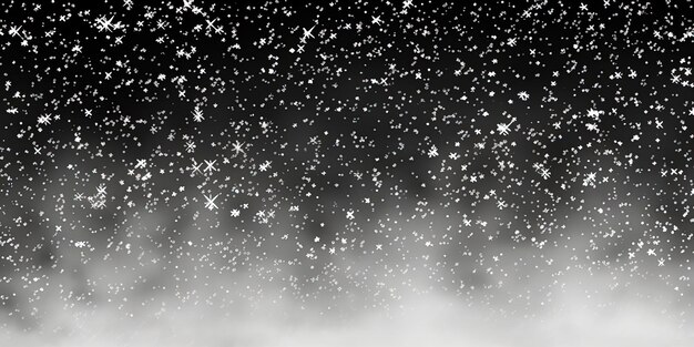 Photo un flocon de neige tombe sur un fond noir
