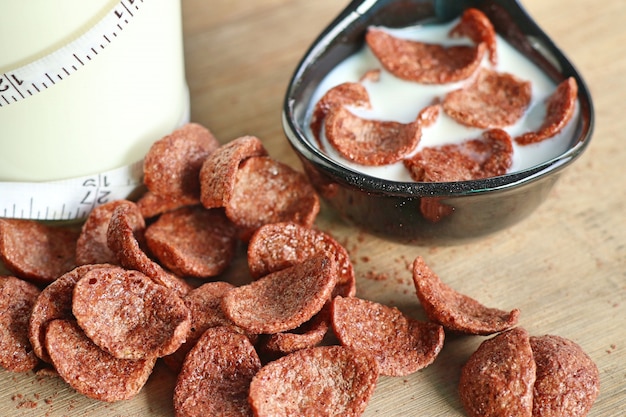 flocons de maïs au chocolat au lait frais