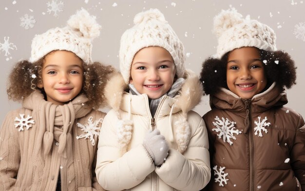 Photo des flocons de neige élégants, des looks d'hiver à la mode, isolés sur un fond transparent.