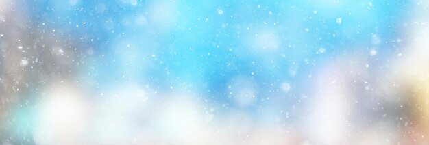 flocons de neige fond bleu abstrait, nouvel an, conception de lueur