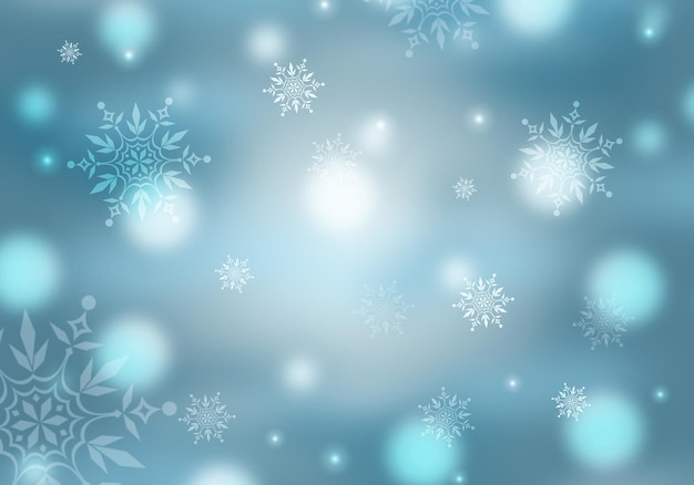 Flocons de neige sur fond bleu.