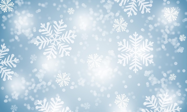 Des flocons de neige de Noël sur fond bleu avec un espace de copie pour votre texte