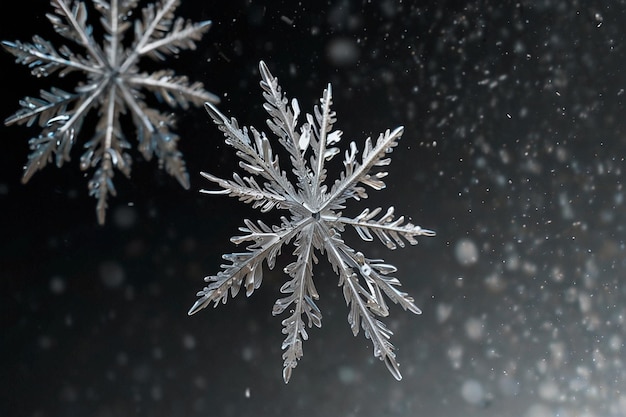 Des flocons de neige réalistes tombant sur un fond transparent