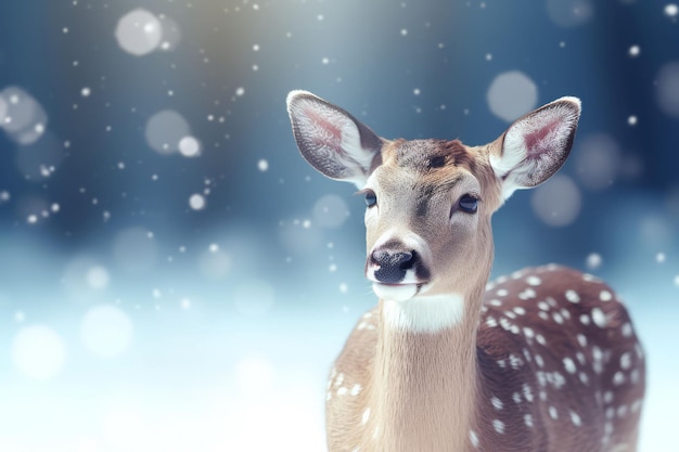 Flocons de neige de renne nature Saison gelée Générer Ai