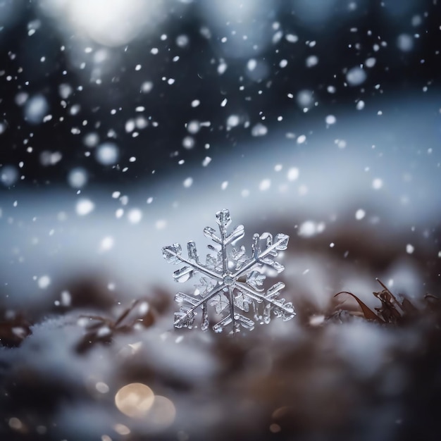 Les flocons de neige sont une toile de fond adorable Contes de fées d'hiver