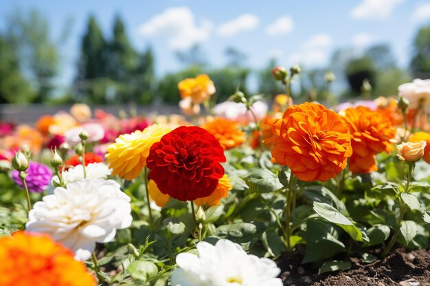 Une floraison majestueuse Une vue magnifique sur le jardin de fleurs