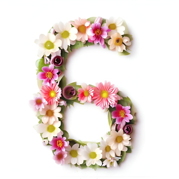 floral blanc numéro 6 générative ai