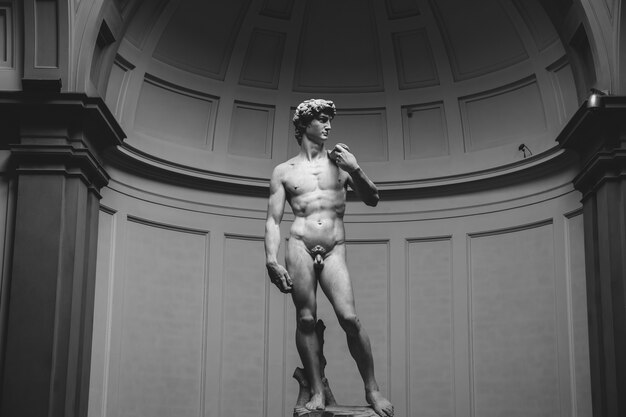 Florence, Italie - 24 juin 2018 : La sculpture de la Renaissance est David de Michel-Ange, créé entre 1501 et 1504 à l'Académie des beaux-arts de Florence (Accademia di Belle Arti di Firenze)