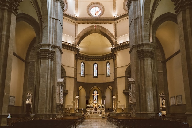 Florence, Italie - 24 juin 2018 : vue panoramique de l'intérieur de Cattedrale di Santa Maria del Fiore (cathédrale de Sainte Marie de la Fleur) est la cathédrale de Florence