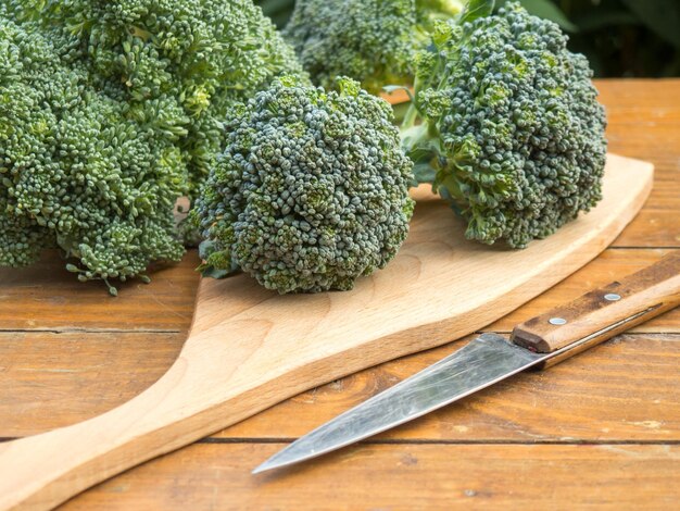 Florets crus organiques verts broccoli sains prêts pour la cuisson