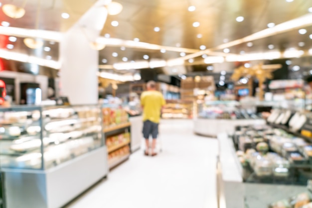 flou abstrait dans un supermarché