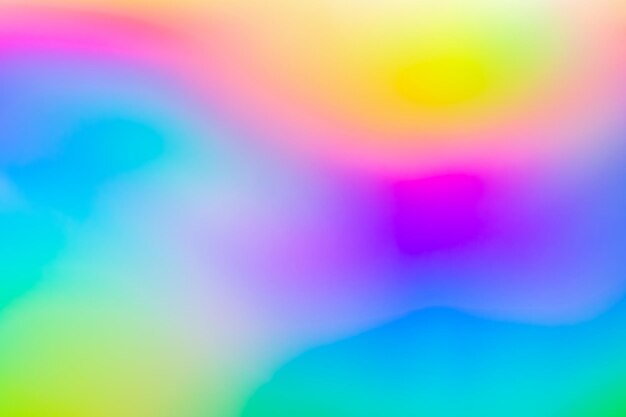 Flou abstrait feuille arc-en-ciel holographique fond irisé
