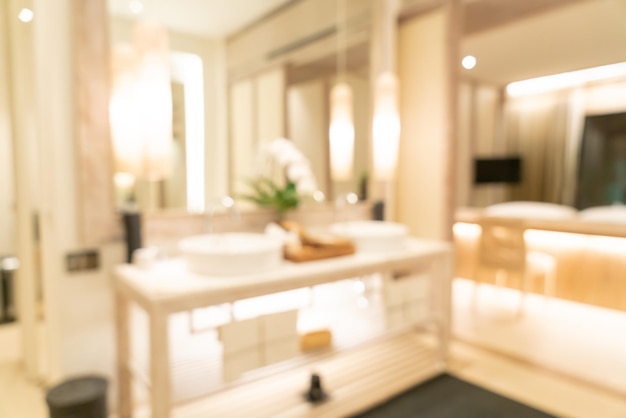 Flou abstrait salle de bains de luxe dans la station de l'hôtel pour le fond