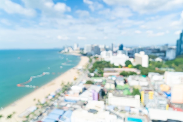 Flou abstrait vue sur les toits de la ville de Pattaya en Thaïlande