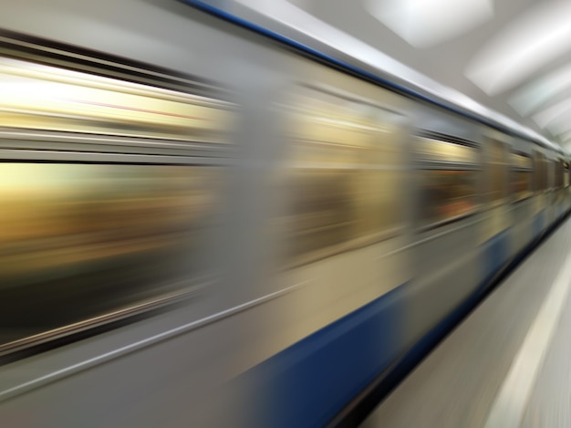 Flou de mouvement diagonal fond de train de métro hd