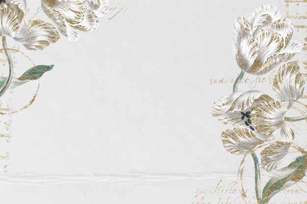 Flower png cadre de bordure illustration vintage fond transparent