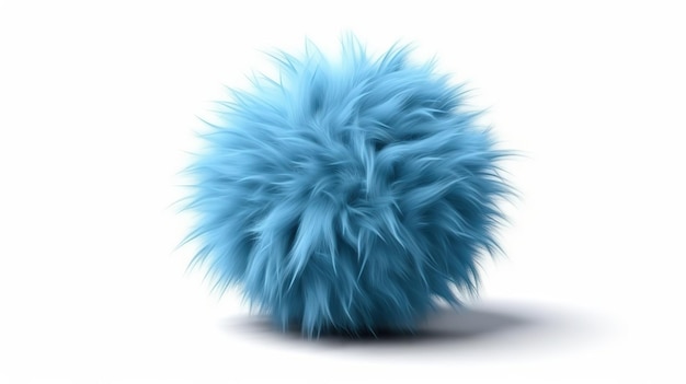 Fluffy ball furry blue sphere Generative AI