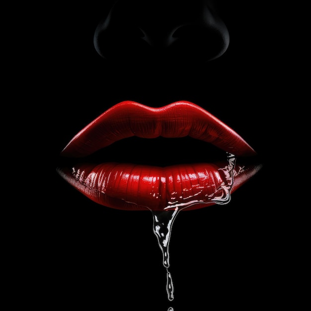 Photo fluid elegance drenching lips in passion hdprinted logo