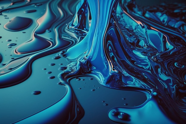Fluide bleu paintwavy bleu fluide fond art abstrait générative ai