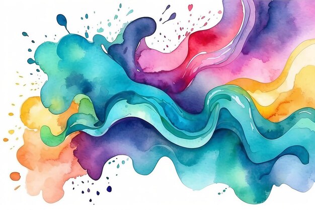 Fluidité du gradient vectoriel aquarelle abstrait illustration de fond