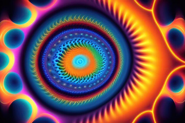 Flux fractal d'énergie bleu vif