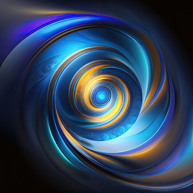 Flux fractal d'énergie bleue brillante